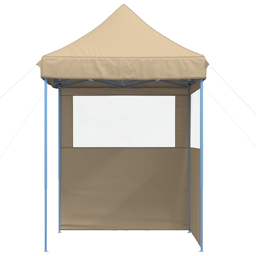 Tente de fête pop-up pliable avec 2 panneaux latéraux beige