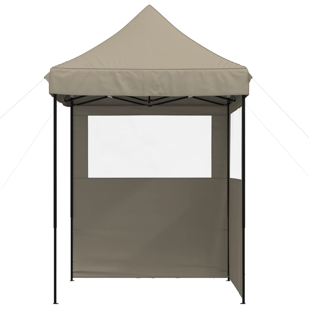 Tente de réception pliable pop-up avec 2 panneaux latéraux taupe