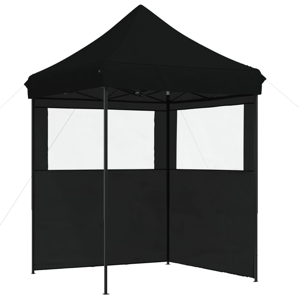 Tente de fête pop-up pliable avec 2 panneaux latéraux noir