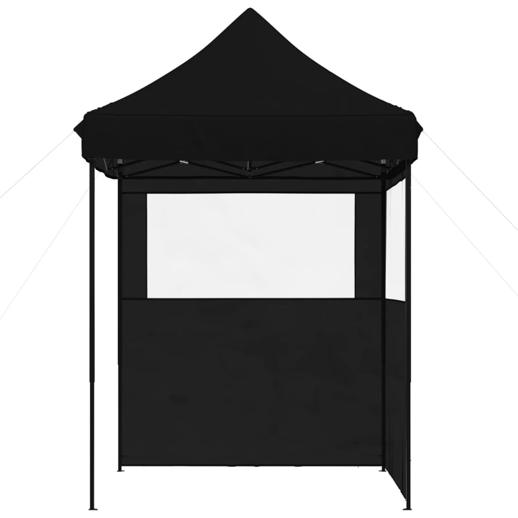 Tente de fête pop-up pliable avec 2 panneaux latéraux noir