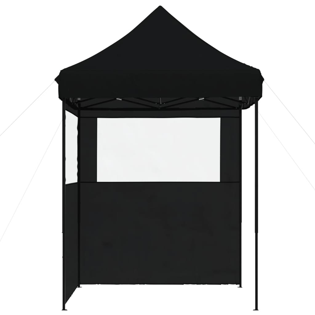 Tente de fête pop-up pliable avec 2 panneaux latéraux noir