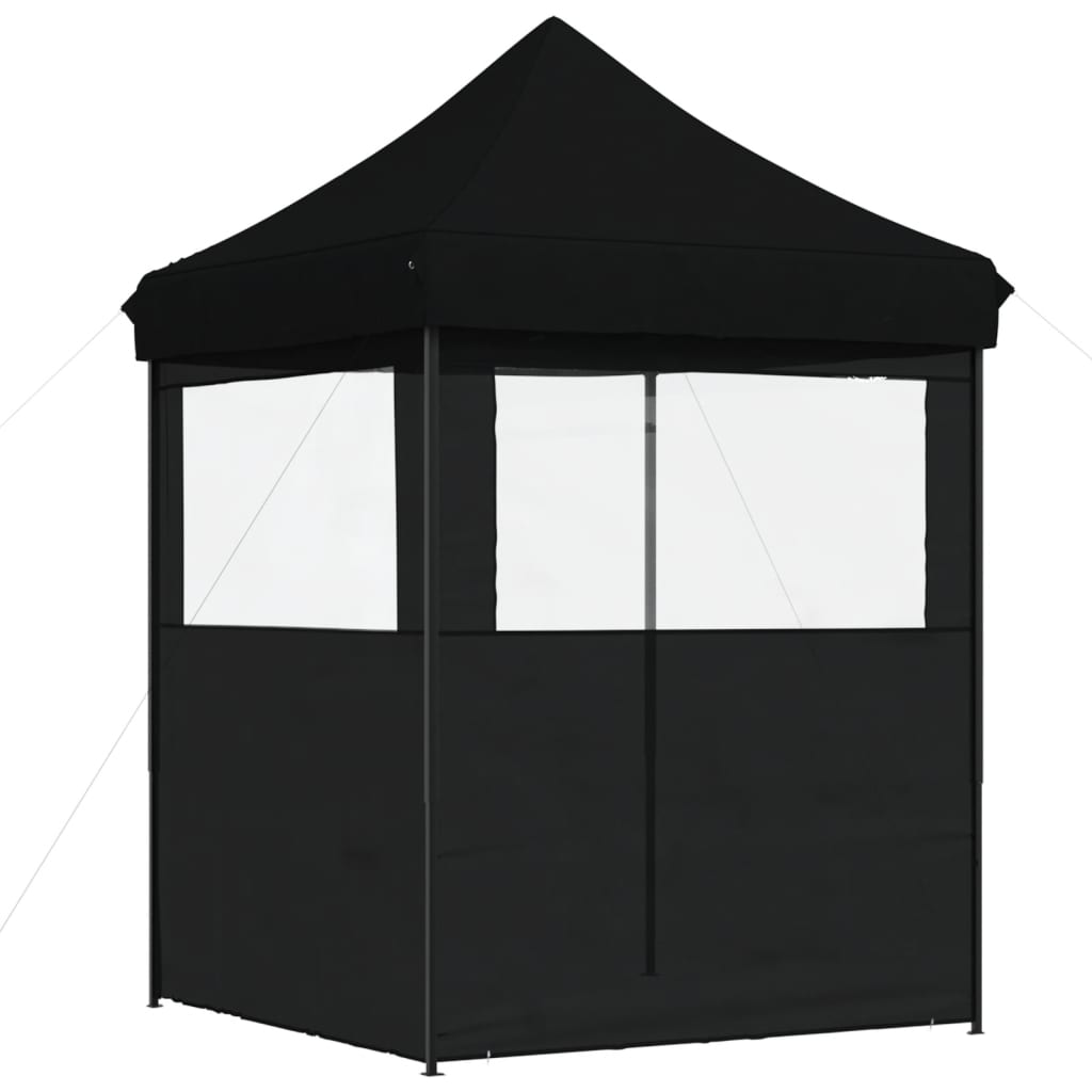 Tente de fête pop-up pliable avec 2 panneaux latéraux noir