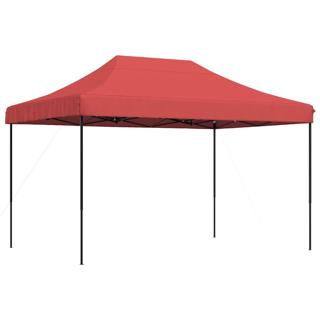 Tente de fête pliable pop-up rouge bordeaux 410x279x315 cm