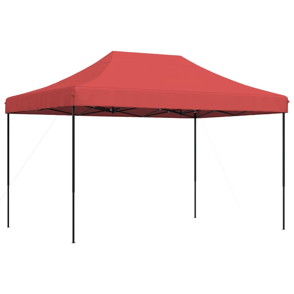 Tente de fête pliable pop-up rouge bordeaux 410x279x315 cm