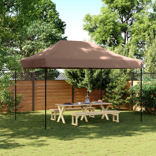 Tente de fête pliable pop-up marron 410x279x315 cm