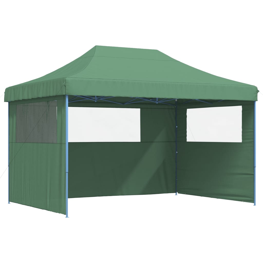 Party Tent Foldable Pop-Up with 3 Side Panels Green
