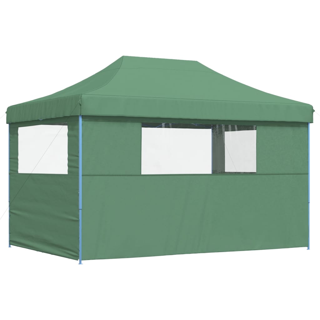 Party Tent Foldable Pop-Up with 3 Side Panels Green
