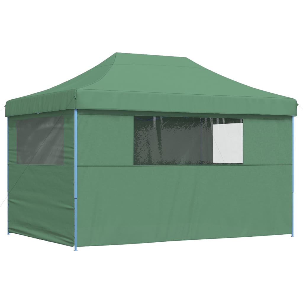 Tente de fête pop-up pliable avec 4 panneaux latéraux vert