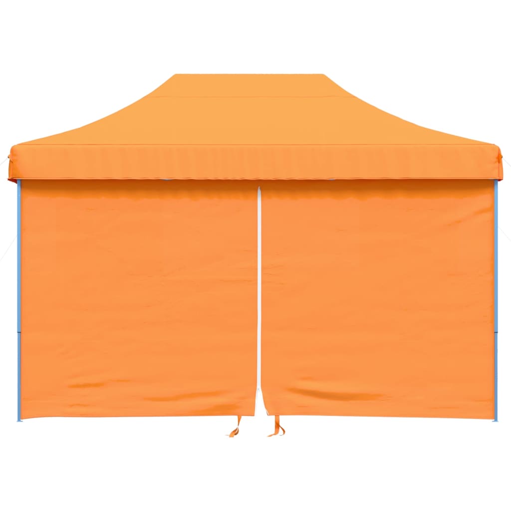 Tente de fête pop-up pliable avec 4 panneaux latéraux orange