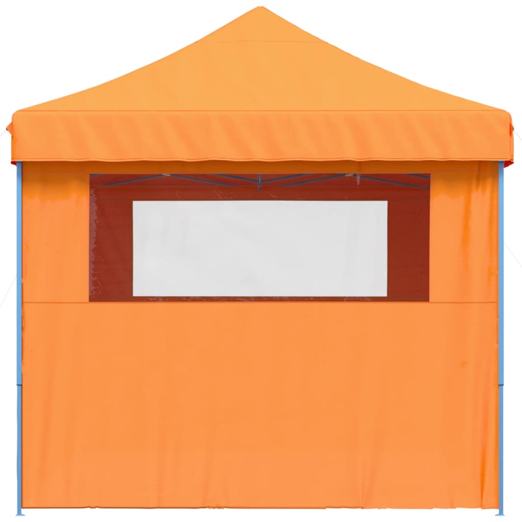 Tente de fête pop-up pliable avec 4 panneaux latéraux orange