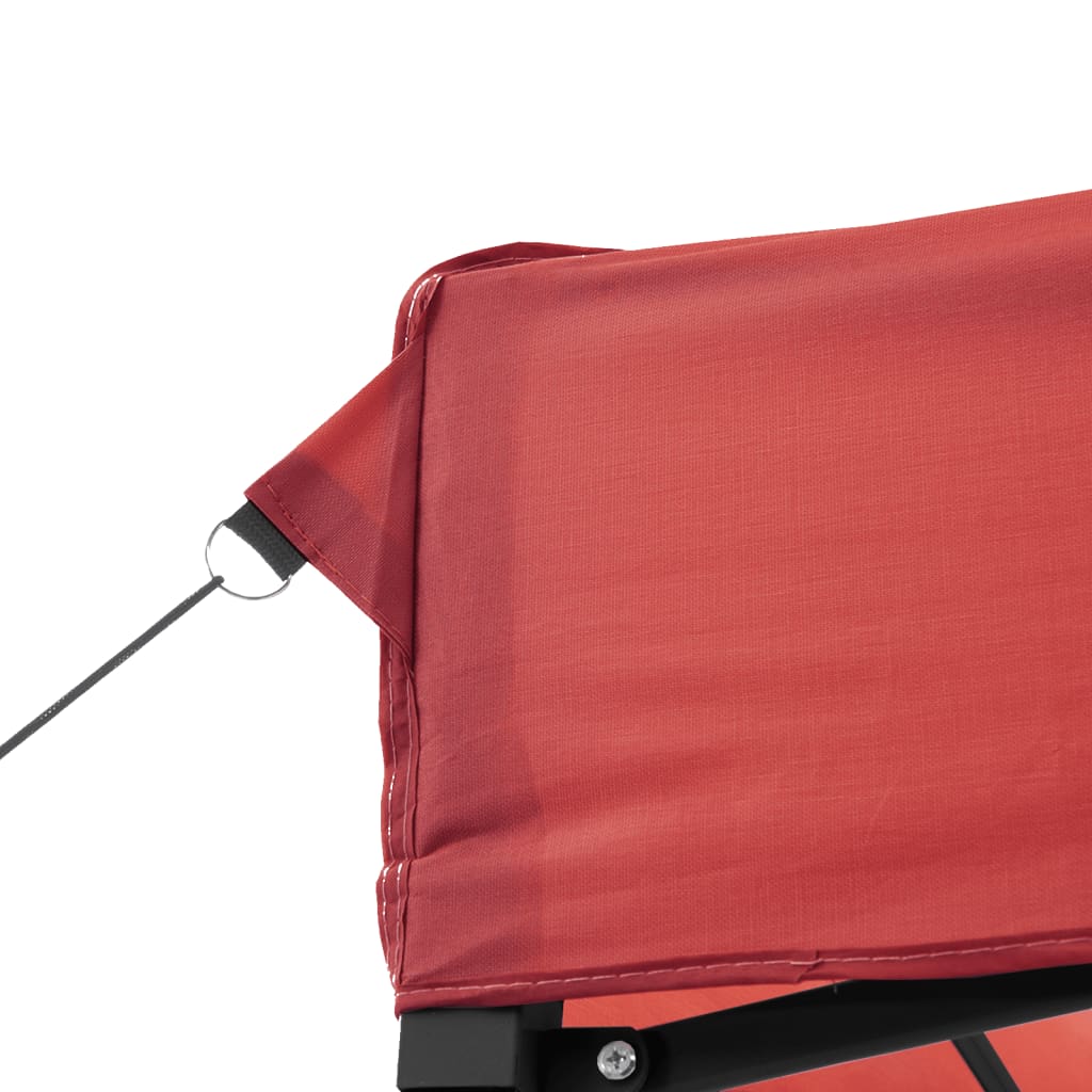 Tente de fête pop-up pliable avec 4 panneaux latéraux rouge bordeaux
