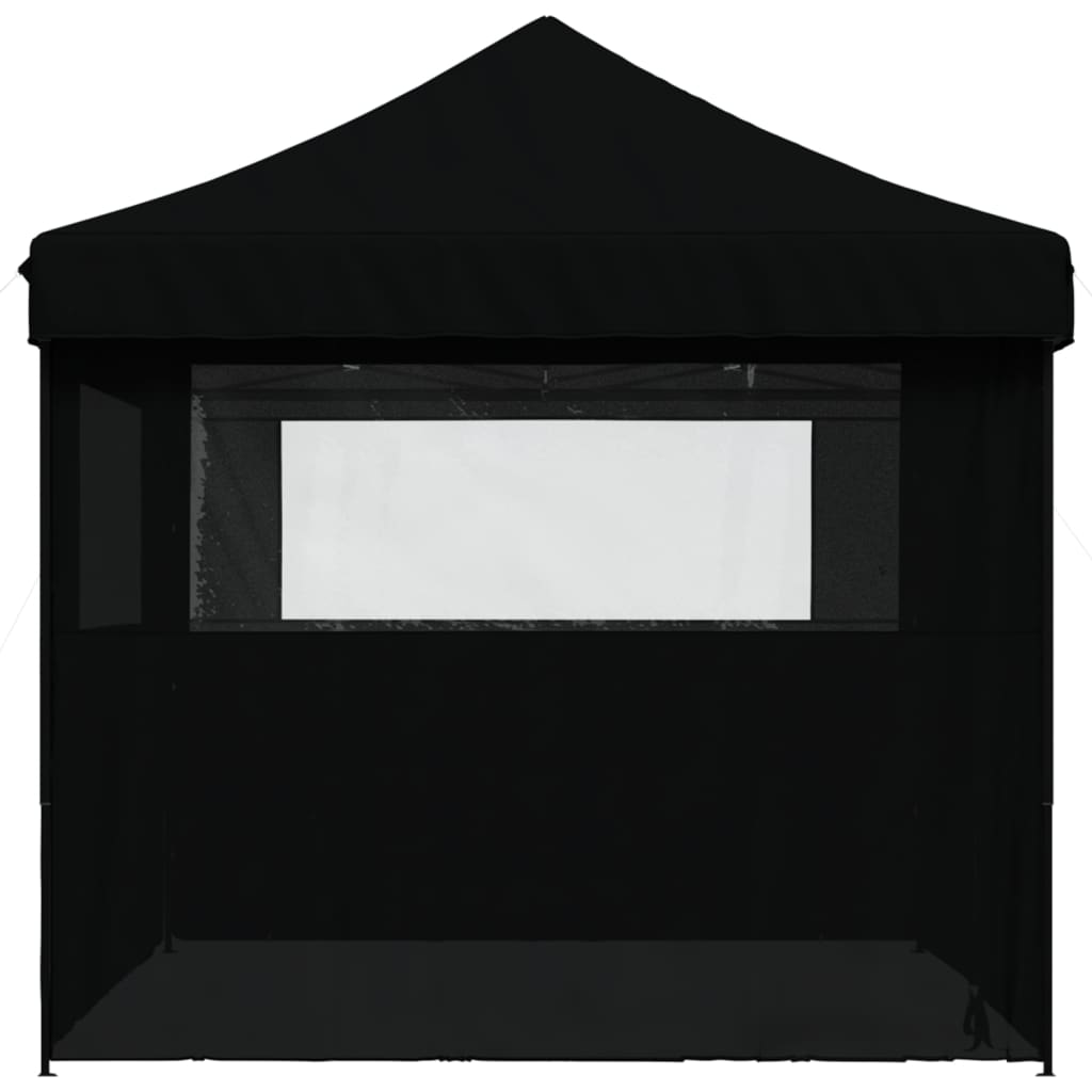 Tente de fête pop-up pliable avec 4 panneaux latéraux noir