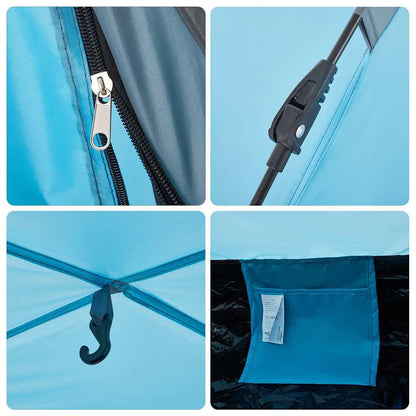 Campingzelt 3 Personen Blau Quick Release