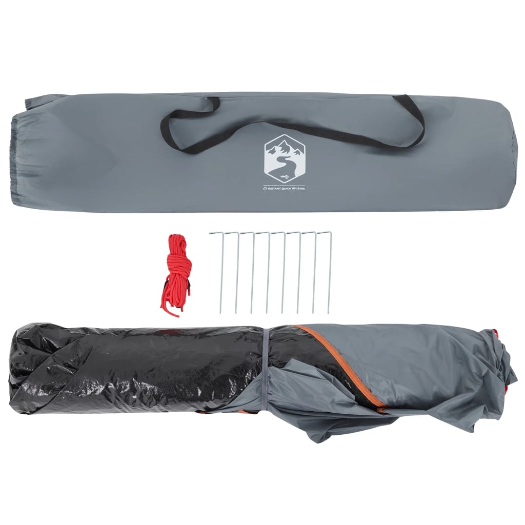 Campingzelt 5 Personen Grau und Orange Quick Release