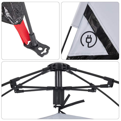 Campingzelt 5 Personen Weiß Verdunkelungsstoff Quick Release
