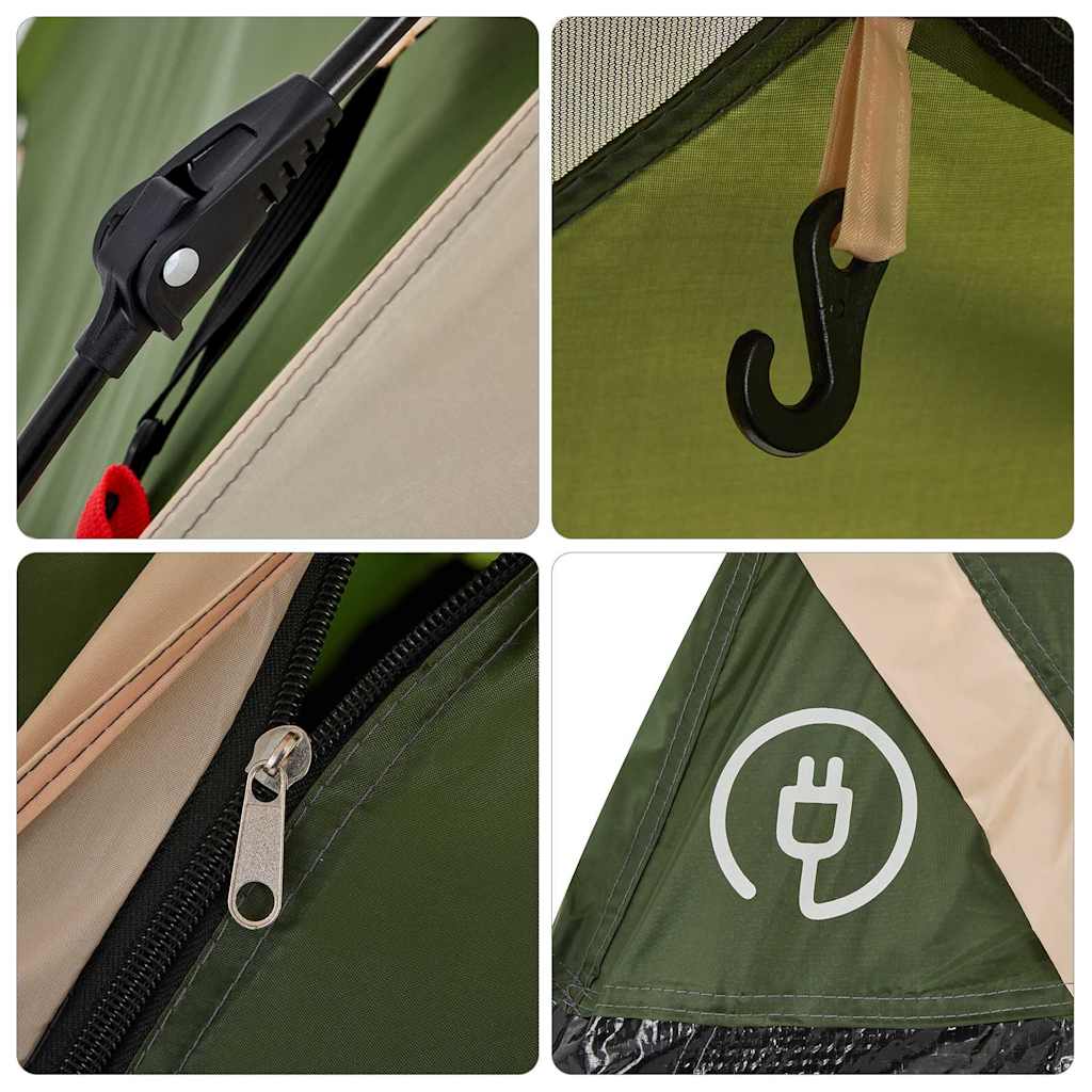 Kuppel-Campingzelt 3 Personen Grün Quick Release