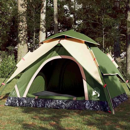 Kuppel-Campingzelt 3 Personen Grün Quick Release