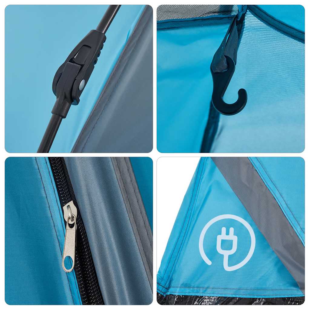 Kuppel-Campingzelt 3 Personen Blau Quick Release
