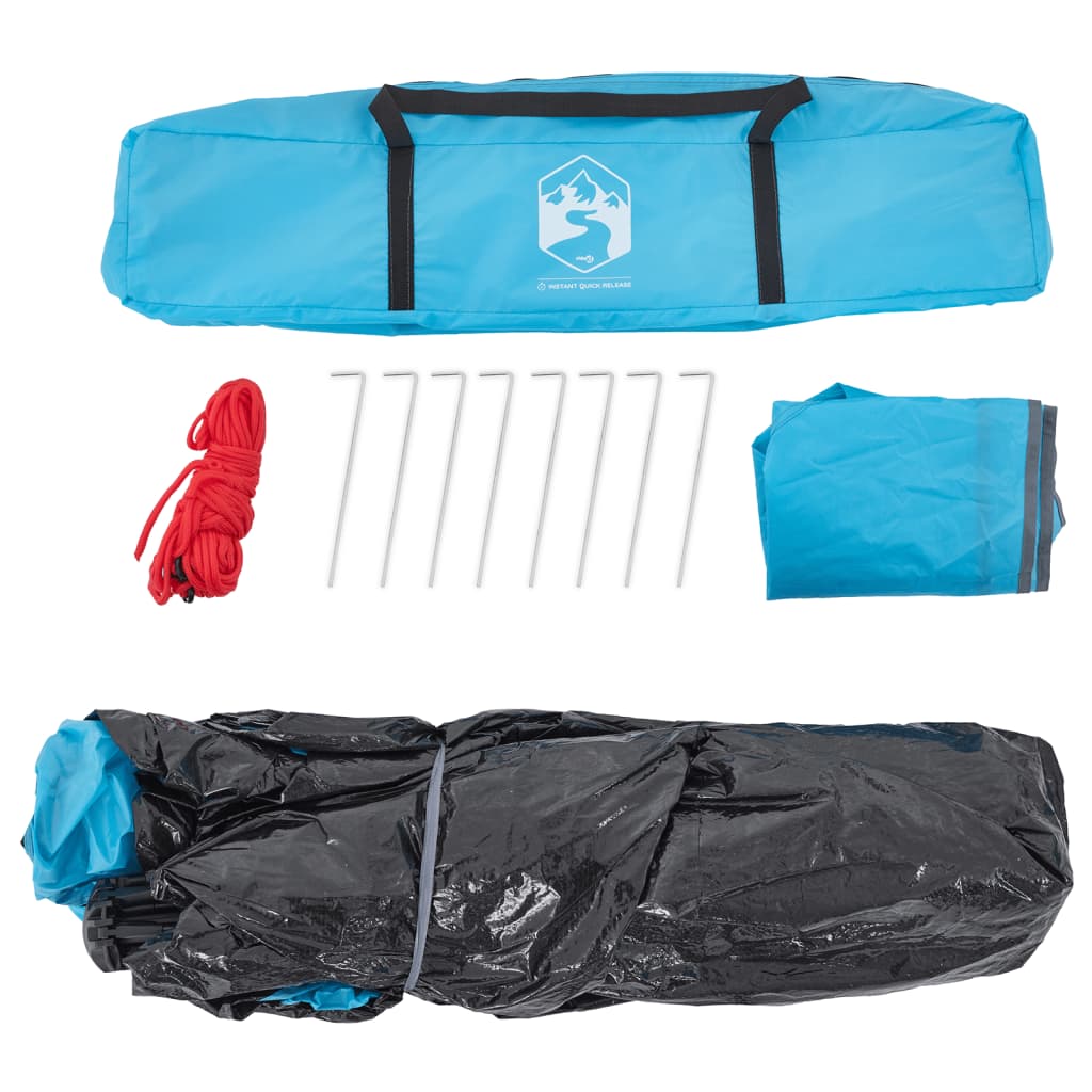 Kuppel-Campingzelt 3 Personen Blau Quick Release