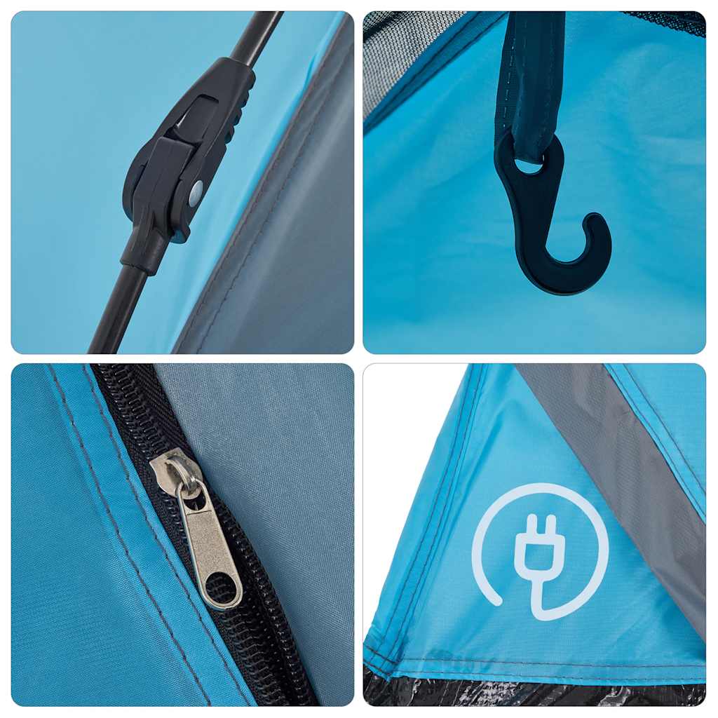 Kuppel-Campingzelt 4 Personen Blau Quick Release