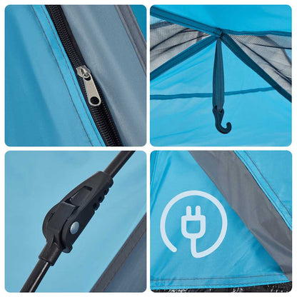 Kuppel-Campingzelt 2 Personen Blau Quick Release