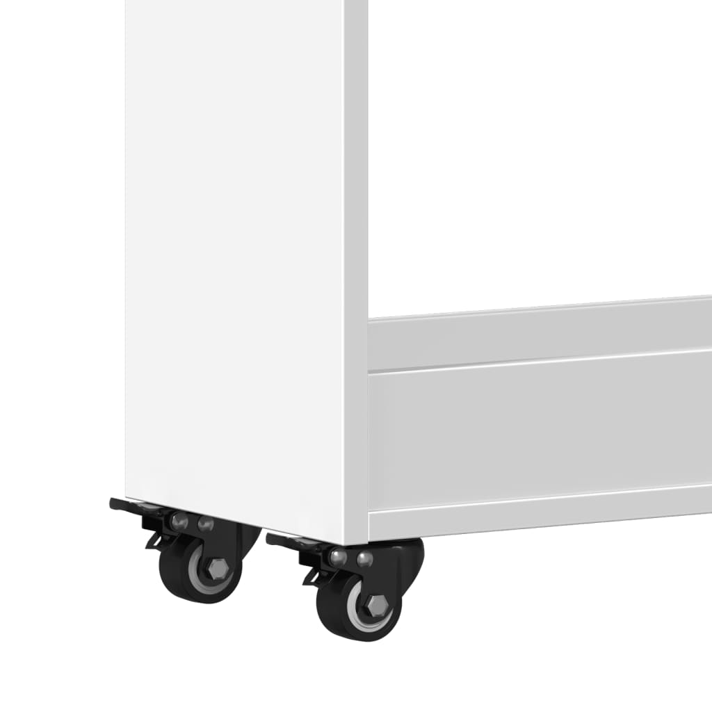 Schrank mit Rollen Weiß 60x22x79 cm Holzwerkstoff