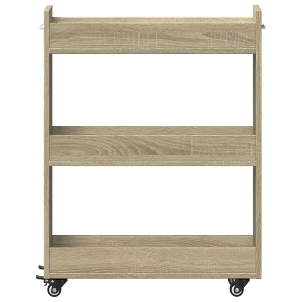 Schrank mit Rollen Sonoma-Eiche 60x22x79 cm Holzwerkstoff