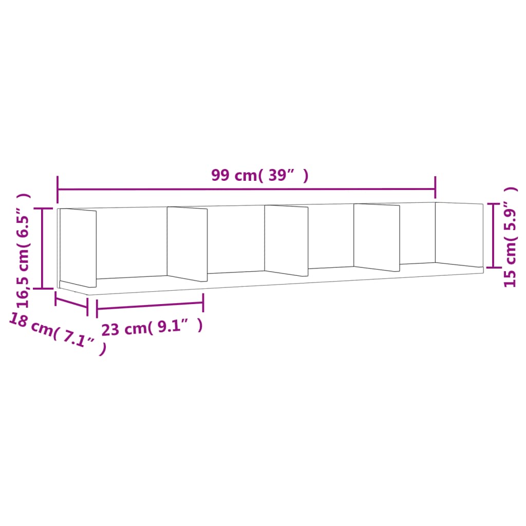 Armoire murale noire 99x18x16,5 cm en bois