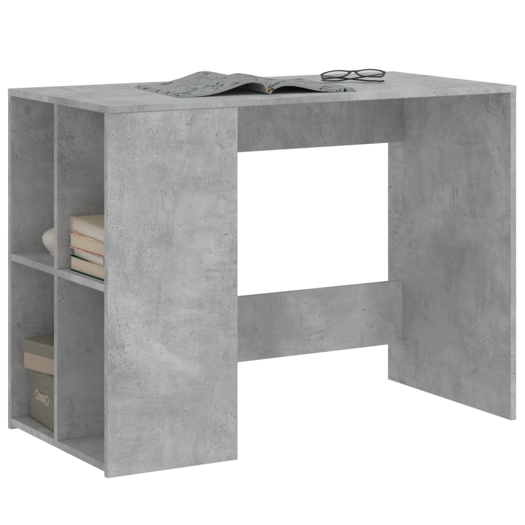 Bureau gris béton 102x50x75 cm en bois