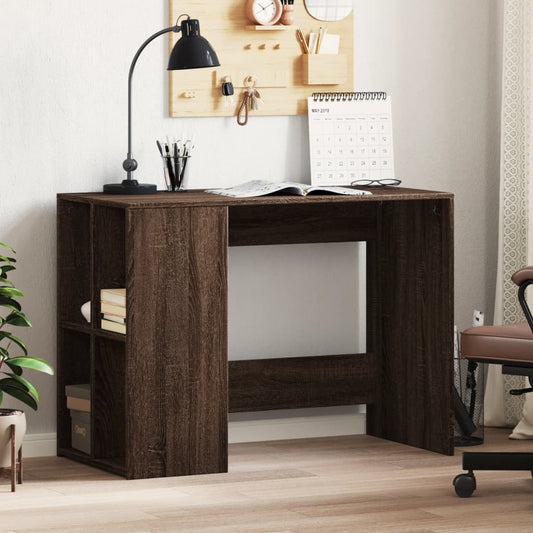 Bureau aspect chêne marron 102x50x75 cm matériau bois