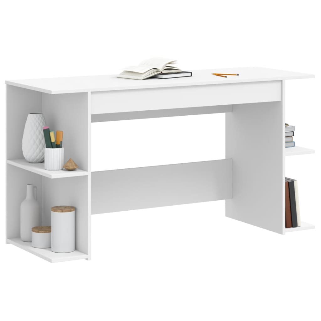 Bureau blanc 140x50x75 cm en bois