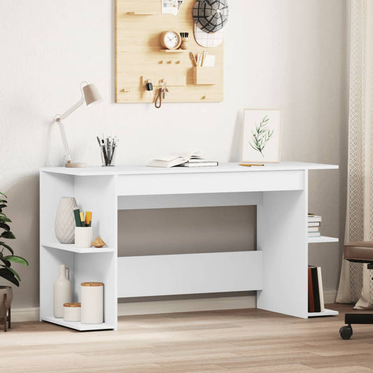 Bureau blanc 140x50x75 cm en bois