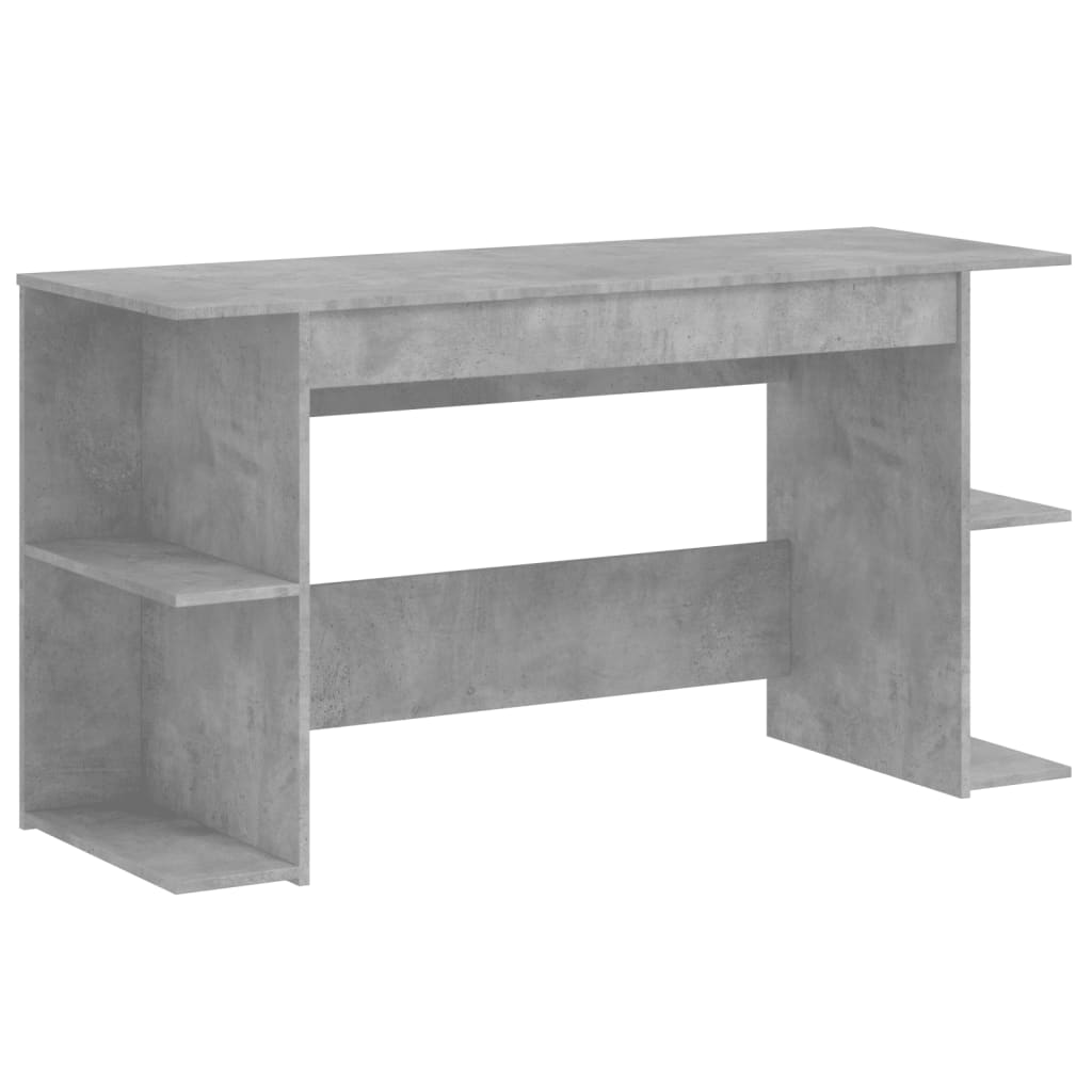 Bureau gris béton 140x50x75 cm en bois