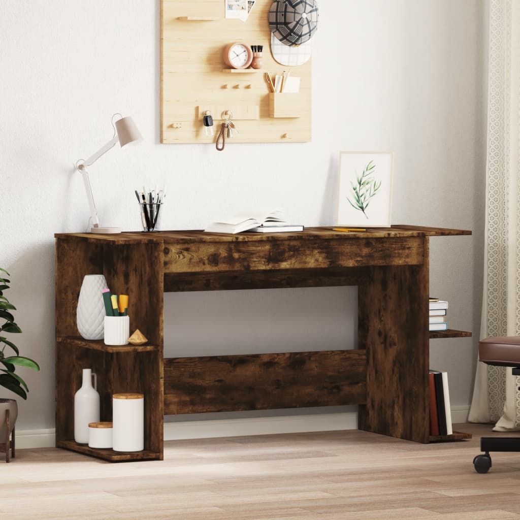 Bureau chêne fumé 140x50x75 cm matière bois