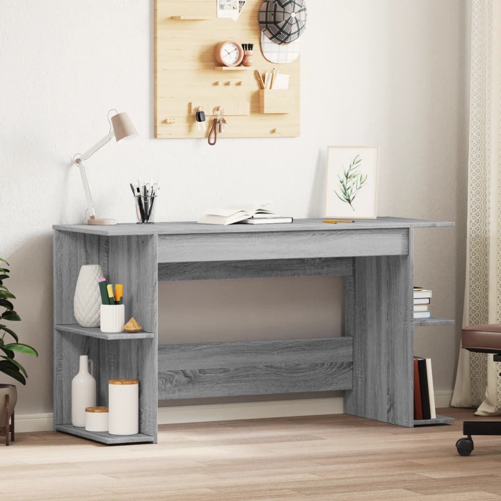 Bureau Sonoma gris 140x50x75 cm matériau bois