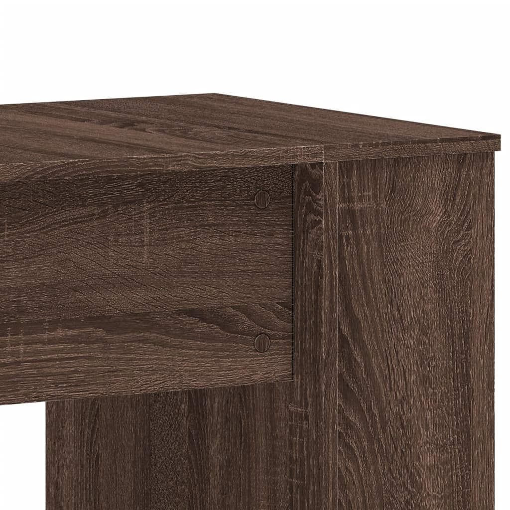 Bureau aspect chêne marron 140x50x75 cm matériau bois