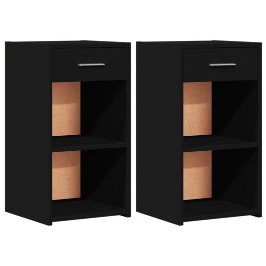 Tables de chevet 2 pcs. Noir 35x34x65 cm en bois