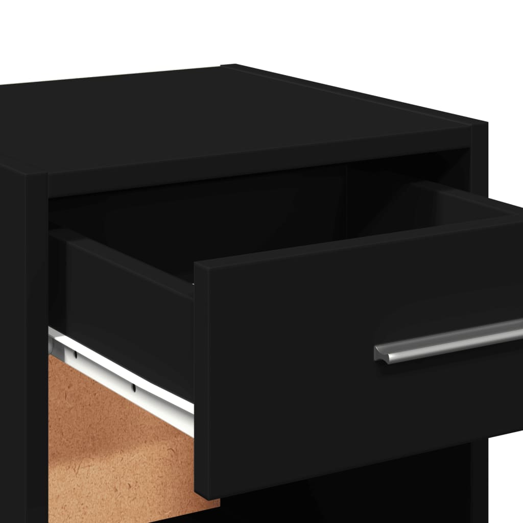 Tables de chevet 2 pcs. Noir 35x34x65 cm en bois