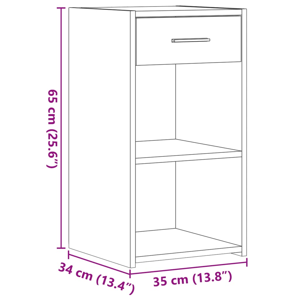 Tables de chevet 2 pcs. Noir 35x34x65 cm en bois