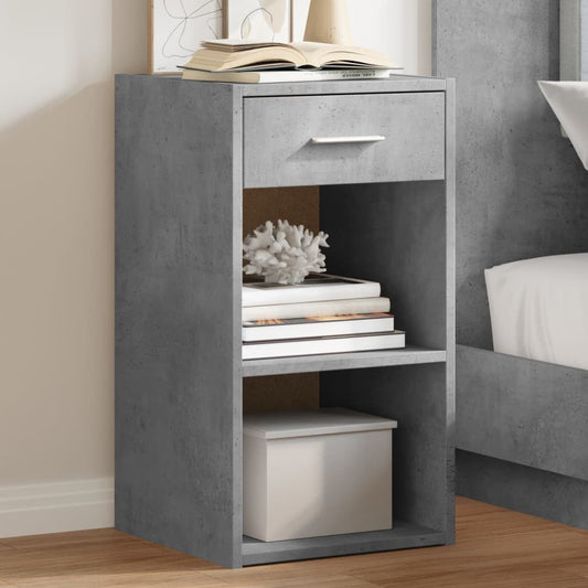 Bedside tables 2 pcs. Concrete grey 35x34x65 cm wood material