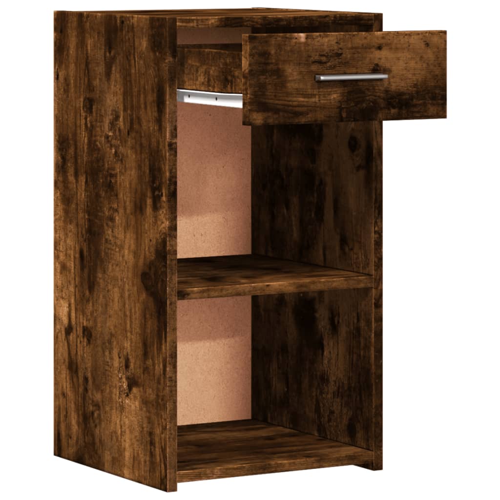 Bedside table smoked oak 35x34x65 cm wood material