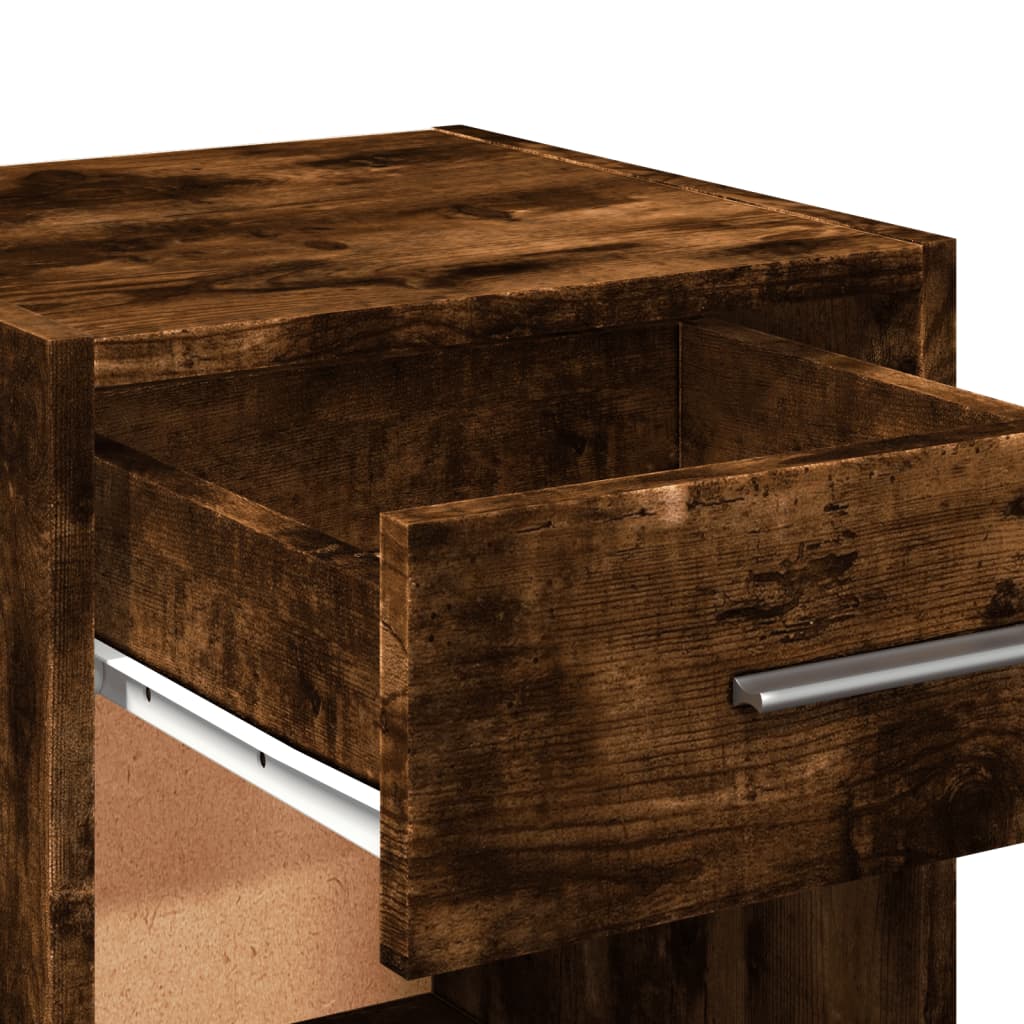 Bedside table smoked oak 35x34x65 cm wood material