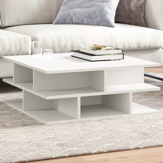 Table basse blanche 70x70x29 cm en bois