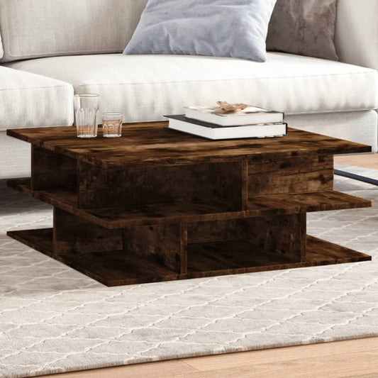 Coffee table smoked oak 70x70x29 cm wood material
