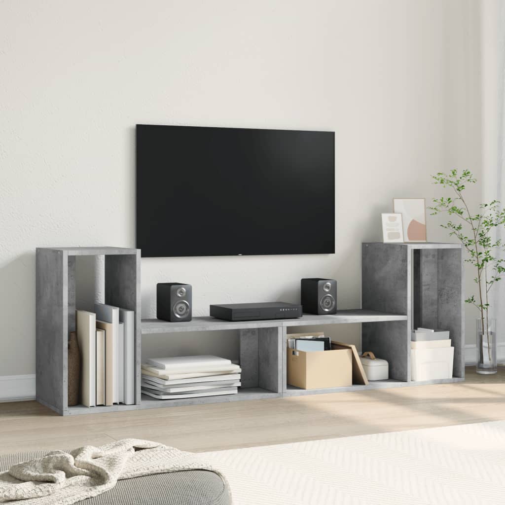Meubles TV 2 pcs. béton gris 75x30x50 cm matériau bois