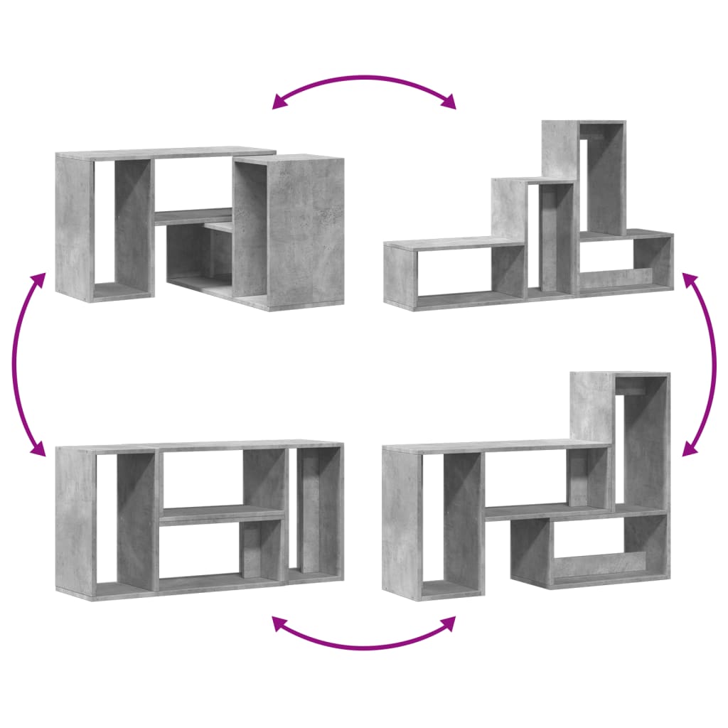 Meubles TV 2 pcs. béton gris 75x30x50 cm matériau bois