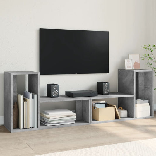 Meubles TV 2 pcs. béton gris 75x30x50 cm matériau bois