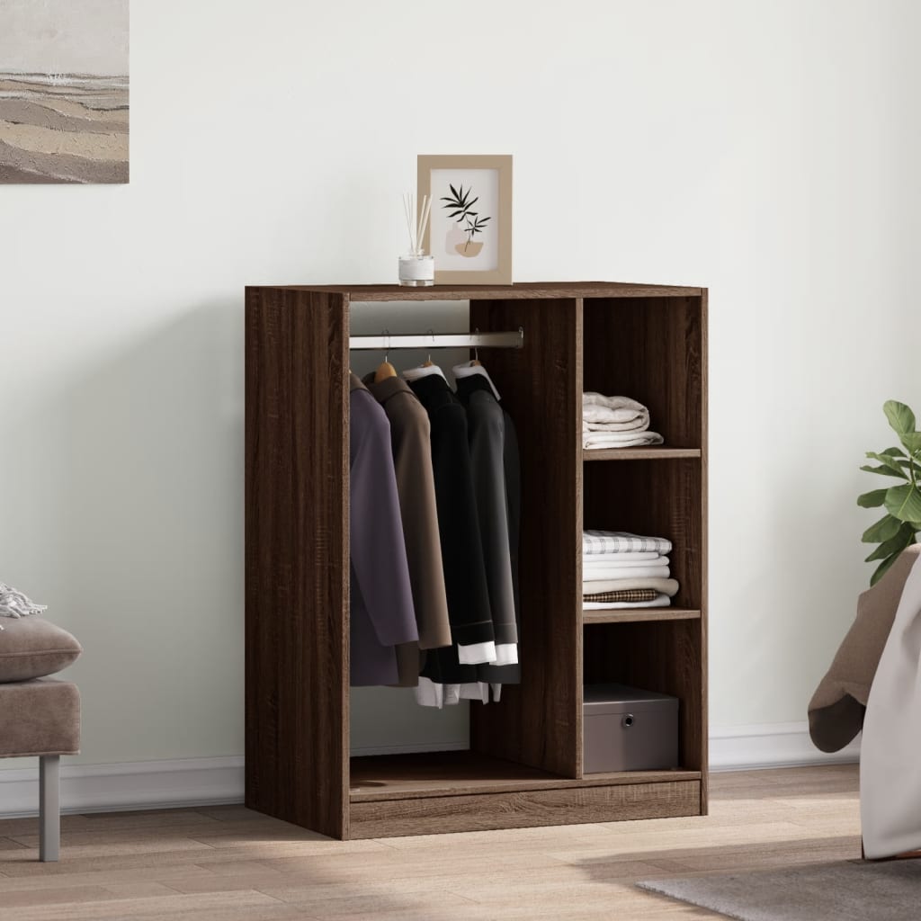 Armoire aspect chêne marron 77x48x102 cm matériau bois