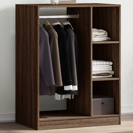 Armoire aspect chêne marron 77x48x102 cm matériau bois