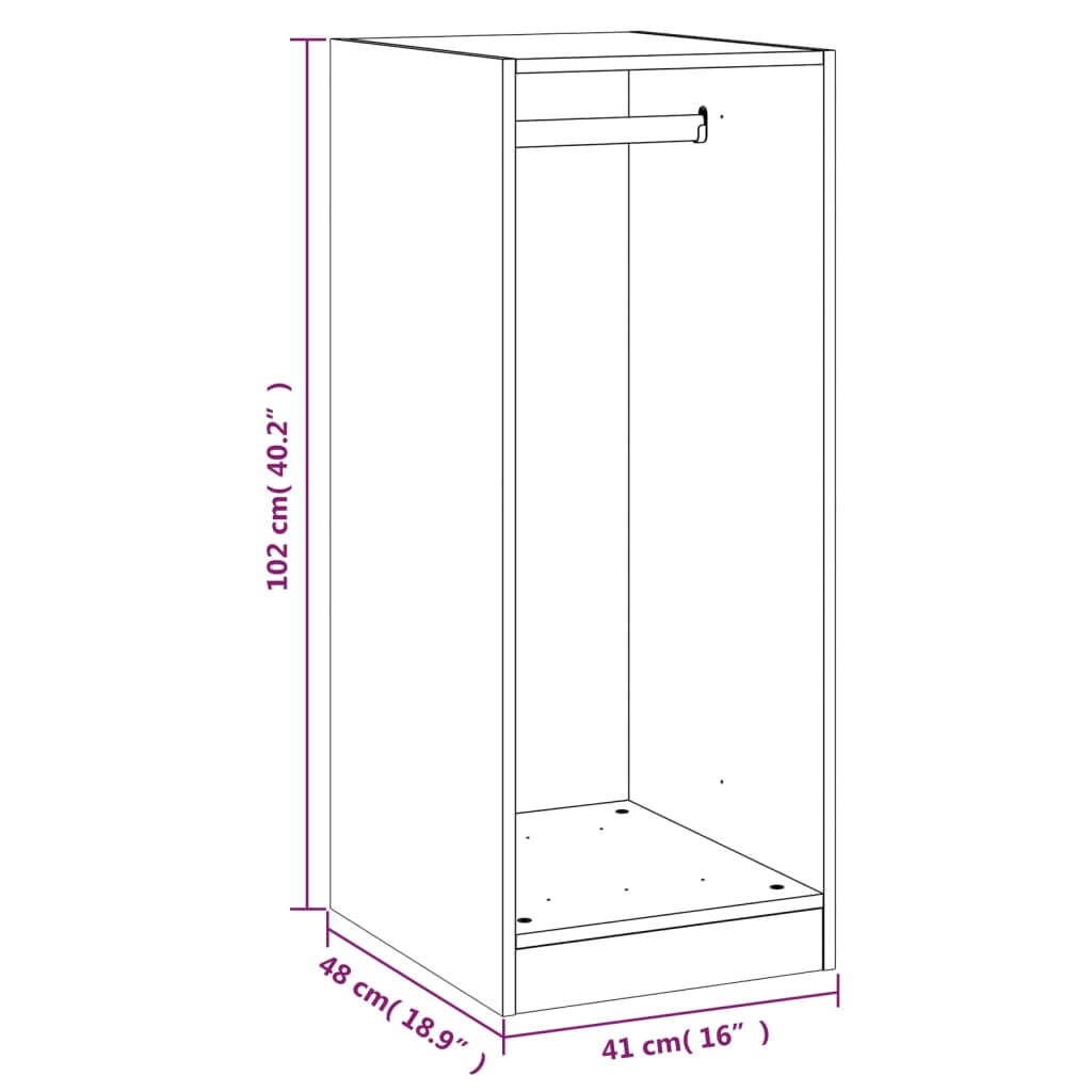 Armoire gris béton 48x41x102 cm en bois